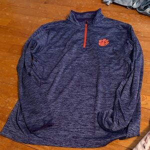 Clemson Purple Pullover Quarter Zip with Logo